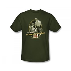Cbs - Andy Griffith / Gone Fishing Adult T-Shirt In Military Green