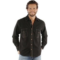 Scully - Mens Long Sleeve Button Front W/Contrast Stitch Shirt