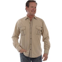 Scully - Mens Long Sleeve Button Front W/Contrast Stitch Shirt