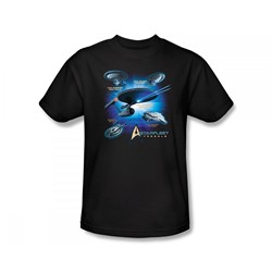 Star Trek - St / Starfleet Vessels Slim Fit Adult T-Shirt In Black