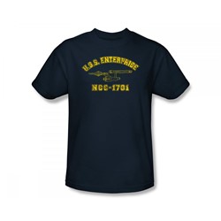 Star Trek: The Original Series - St / Enterprise Athletic Slim Fit Adult T-Shirt In Navy