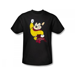 Mighty Mouse - Classic Hero Slim Fit Adult T-Shirt In Black