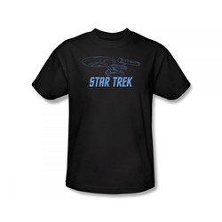 Star Trek: The Original Series - Enterprise Outline Slim Fit Adult T-Shirt In Black
