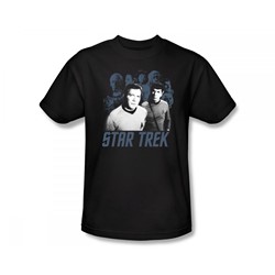 Star Trek: The Original Series - Kirk, Spock And Company Slim Fit Adult T-Shirt In Black
