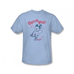 Mighty Mouse - Save Me Slim Fit Adult T-Shirt In Light Blue