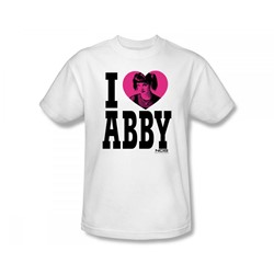 Ncis - I Heart Abby Slim Fit Adult T-Shirt In White