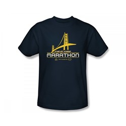 Star Trek - Marathon Logo Slim Fit Adult T-Shirt In Navy