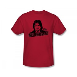 Mork & Mindy - Shazbot Slim Fit Adult T-Shirt In Red