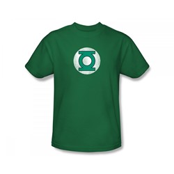 Green Lantern - Gl Logo Distressed Slim Fit Adult T-Shirt In Kelly Green