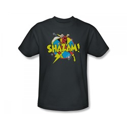 Shazam - Power Bolt Slim Fit Adult T-Shirt In Charcoal