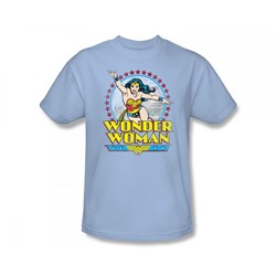 Wonder Woman - Star Of Paradise Island Slim Fit Adult T-Shirt In Light Blue