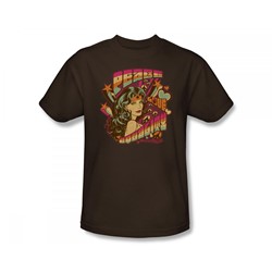 Wonder Woman - Peace Slim Fit Adult T-Shirt In Coffee
