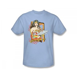 Wonder Woman - Invisible Jet Slim Fit Adult T-Shirt In Light Blue