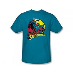 Superman - Superman Slim Fit Adult T-Shirt In Turquoise
