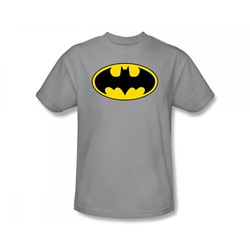 Batman - Batman Logo Slim Fit Adult T-Shirt In Silver