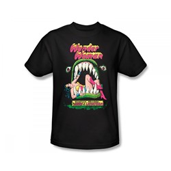 Wonder Woman - Jaws Slim Fit Adult T-Shirt In Black