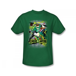 Green Lantern - Space Sector 2814 Slim Fit Adult T-Shirt In Kelly Green