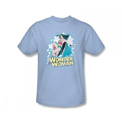 Wonder Woman - I'M Wonder Woman Slim Fit Adult T-Shirt In Light Blue Sheer