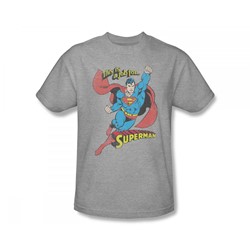 Superman - On The Job Slim Fit Adult T-Shirt In Heather