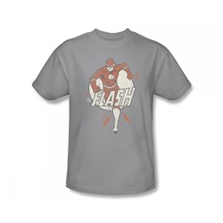 The Flash - Lightning Fast Slim Fit Adult T-Shirt In Silver