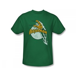 Aquaman - Splash Slim Fit Adult T-Shirt In Kelly Green