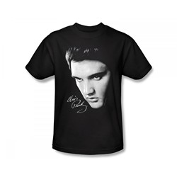 Elvis - Face Slim Fit Adult T-Shirt In Black