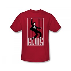 Elvis - One Jailhouse Slim Fit Adult T-Shirt In Red