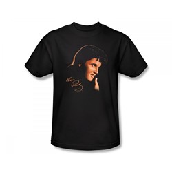 Elvis - Warm Portrait Adult T-Shirt In Black