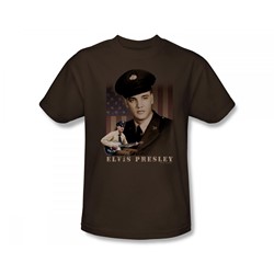 Elvis - G.I. Elvis Adult T-Shirt In Coffee