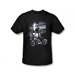 Elvis - Motorcycle Slim Fit Adult T-Shirt In Black