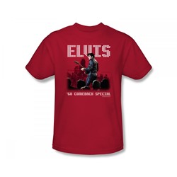 Elvis - Return Of The King Slim Fit Adult T-Shirt In Red