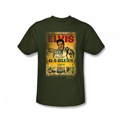 Elvis - G.I. Blues Poster Adult T-Shirt In Military Green
