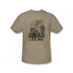 Elvis - Larger Then Life Adult T-Shirt In Sand