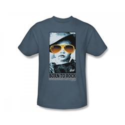 Elvis - Born To Rock Adult T-Shirt In Slate