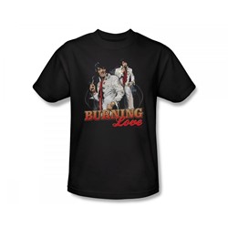 Elvis - Burning Love Slim Fit Adult T-Shirt In Black