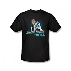 Elvis - Shake Rattle & Roll Adult T-Shirt In Black