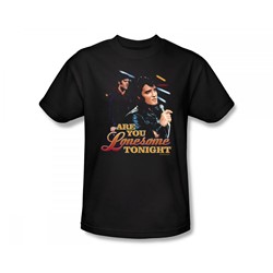 Elvis - Are You Lonesome Slim Fit Adult T-Shirt In Black