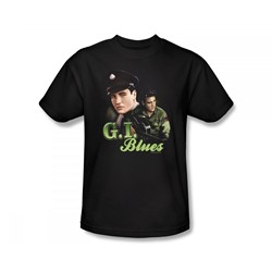 Elvis - G.I. Blues Slim Fit Adult T-Shirt In Black
