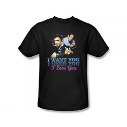 Elvis - I Want You Adult T-Shirt In Black