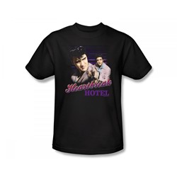 Elvis - Heartbreak Hotel Slim Fit Adult T-Shirt In Black