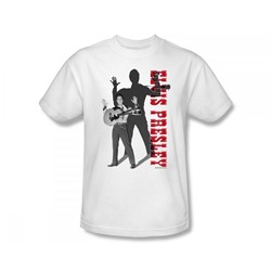 Elvis - Look No Hands Slim Fit Adult T-Shirt In White