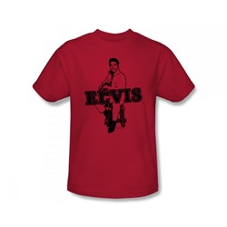 Elvis - Jamming Slim Fit Adult T-Shirt In Red