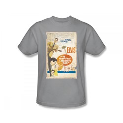 Elvis - World Fair Poster Slim Fit Adult T-Shirt In Silver