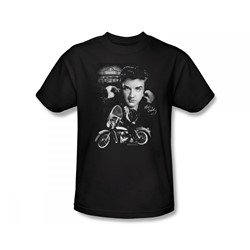 Elvis - The King Rides Again Slim Fit Adult T-Shirt In Black