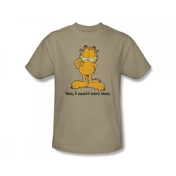 Garfield - Yes I Could Care Less Slim Fit Adult T-Shirt In Sand