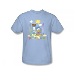 Garfield - Beach Bums Slim Fit Adult T-Shirt In Light Blue