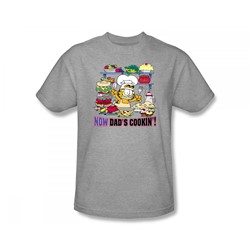 Garfield - Now Dad's Cookin' Adult T-Shirt In Heather