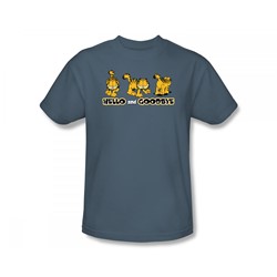 Garfield - Hello And Goodbye Adult T-Shirt In Slate