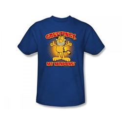 Garfield - Minions Slim Fit Adult T-Shirt In Royal
