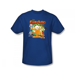 Garfield - The Garfield Show Slim Fit Adult T-Shirt In Royal